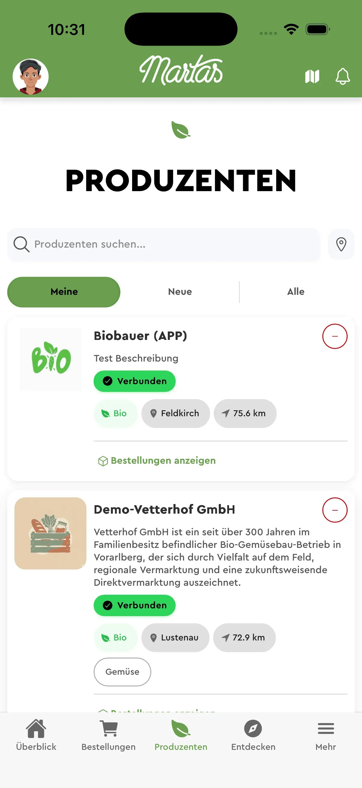 Produzenten verwalten