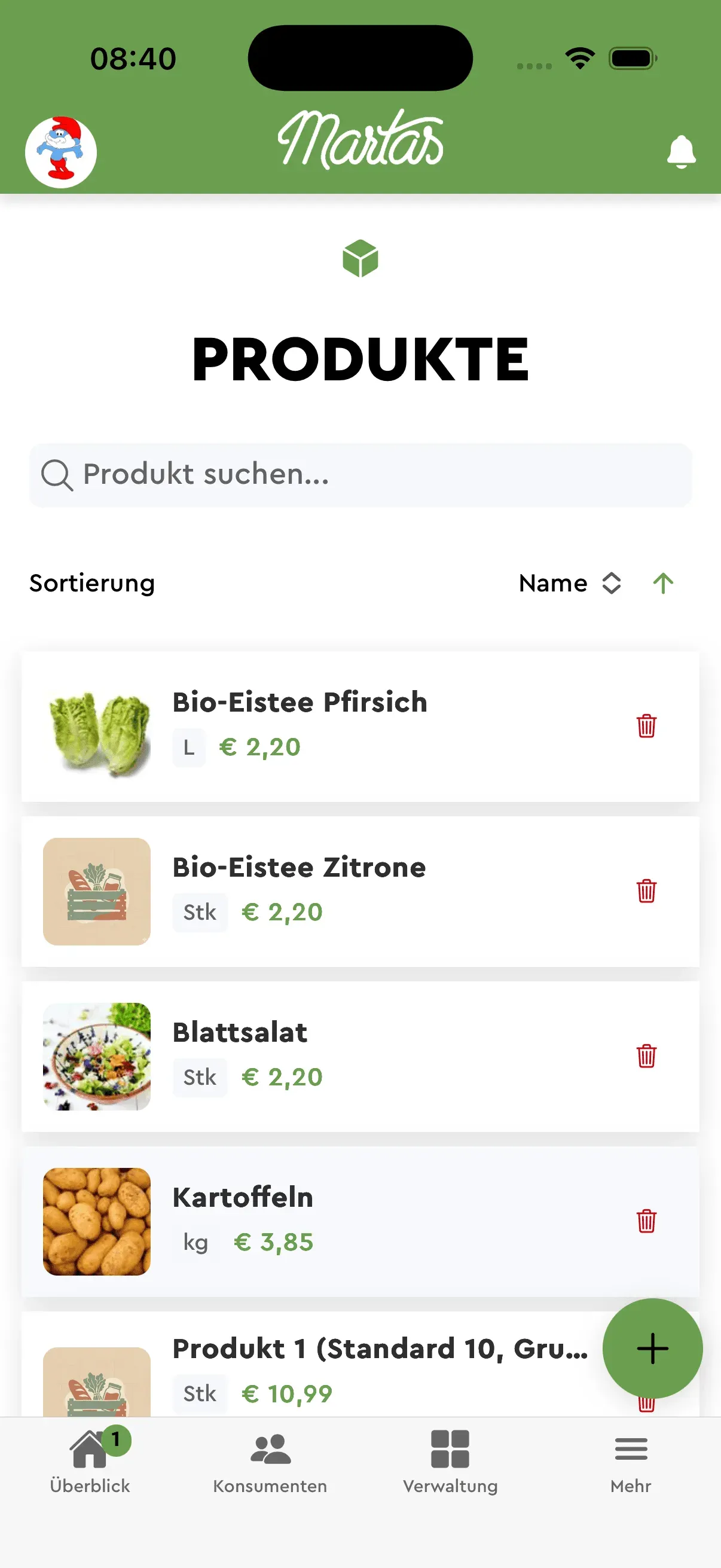 Produkte verwalten