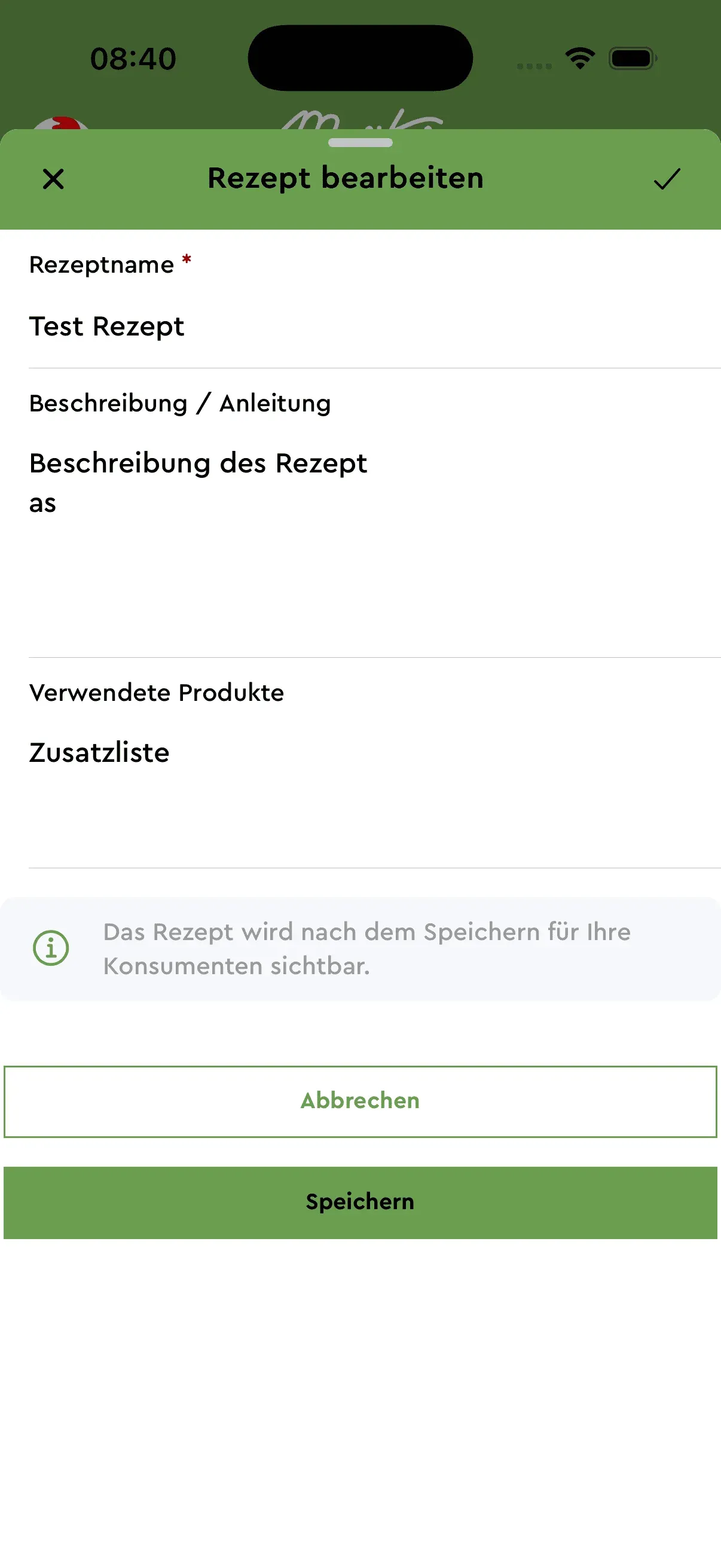 Rezept bearbeiten